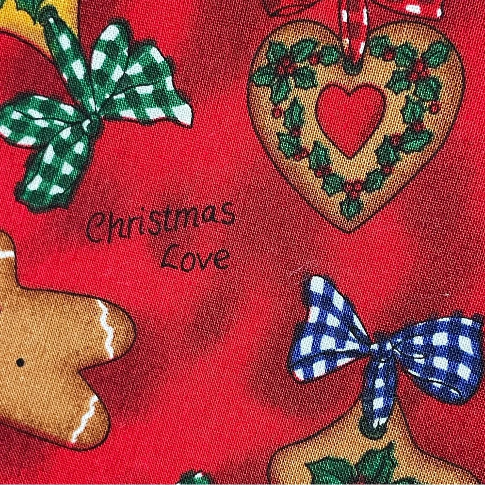 Vintage 1997 Ro Gregg Home Made Christmas Love Red Gingerbread Fabric 64